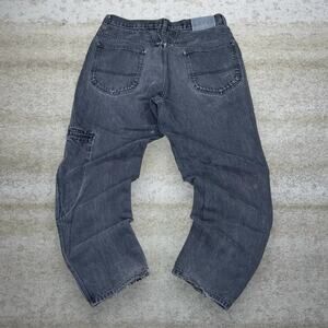 Vintage Y2K MFG Girbaud Skater Jeans 34x30 Baggy Tapered Leg Black Wash Denim